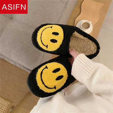 Cute Smile Pattern Fluffy Slippers - Fun Gifts & More