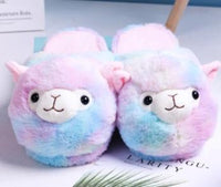 Fluffy Alpaca Slippers - Fun Gifts & More