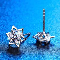 Shinny Hexagram Moissanite Stud Earrings - Fun Gifts & More