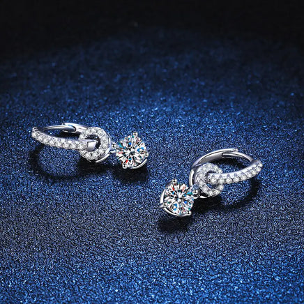 Genuine Moissanite Drop Earrings - Fun Gifts & More