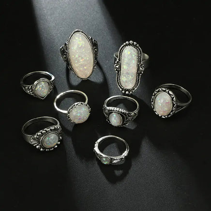 Antique Silver Color Rings Sets - Fun Gifts & More